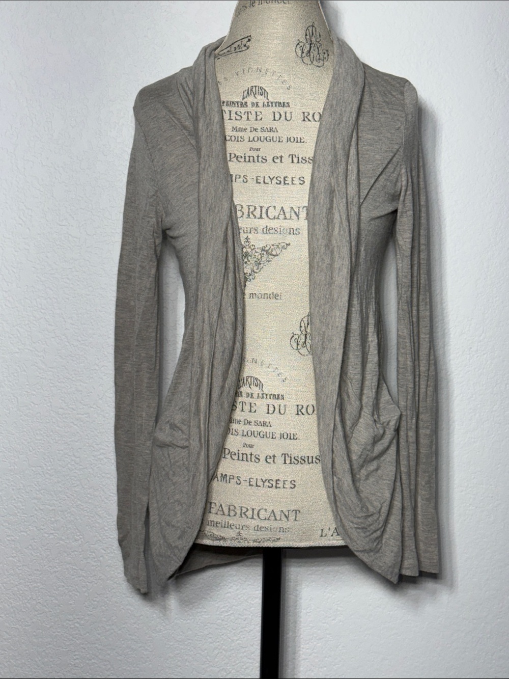 Forever 21 Open-Front Draped Cardigan - Taupe